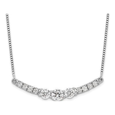 14K White Gold 3/4 ct tw Lab-Grown Diamond Bar Necklace