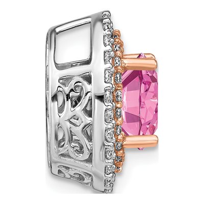 14K Two-Tone Gold 1/5 ct tw Lab-Grown Diamond Slide Pendant – view 2