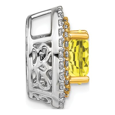 14K Two-Tone Gold 1/5 ct tw Lab-Grown Diamond Slide Pendant – view 3