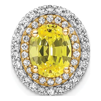 14K Two-Tone Gold 1/5 ct tw Lab-Grown Diamond Slide Pendant