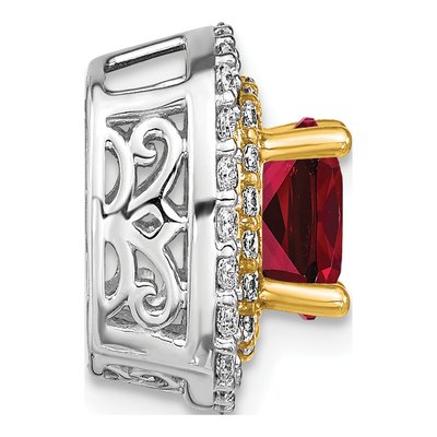 14K Two-Tone Gold 1/2 ct tw Lab-Created Ruby & Lab-Grown Diamond Slide Pendant – view 2