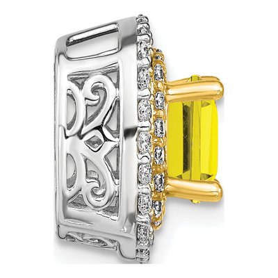 14K Two-Tone Gold 1/2 ct tw Lab-Grown Diamond Slide Pendant – view 3