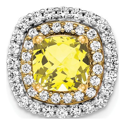 14K Two-Tone Gold 1/2 ct tw Lab-Grown Diamond Slide Pendant