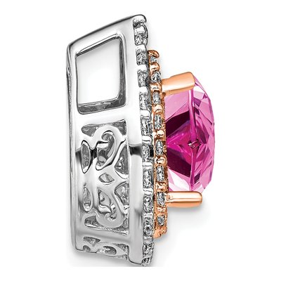 14K Two-Tone Gold 1/2 ct tw Lab-Grown Diamond Slide Pendant – view 2
