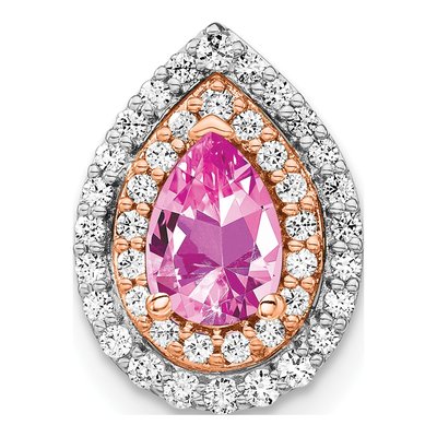 14K Two-Tone Gold 1/2 ct tw Lab-Grown Diamond Slide Pendant
