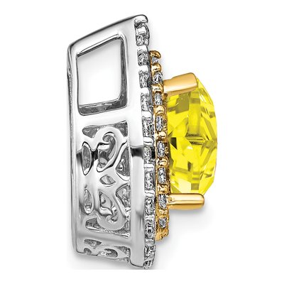 14K Two-Tone Gold 1/2 ct tw Lab-Grown Diamond Slide Pendant – view 3