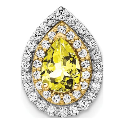 14K Two-Tone Gold 1/2 ct tw Lab-Grown Diamond Slide Pendant