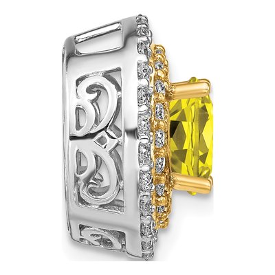 14K Two-Tone Gold 5/8 ct tw Lab-Grown Diamond Slide Pendant – view 3
