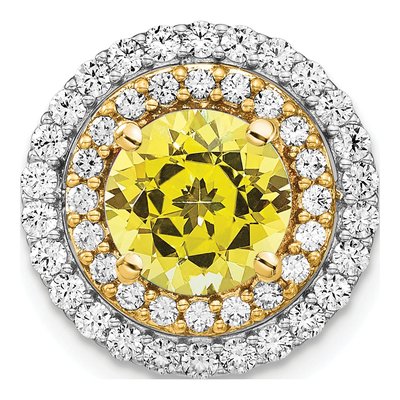 14K Two-Tone Gold 5/8 ct tw Lab-Grown Diamond Slide Pendant
