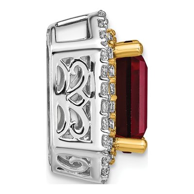 14K Two-Tone Gold 5/8 ct tw Lab-Created Ruby & Lab-Grown Diamond Slide Pendant – view 3