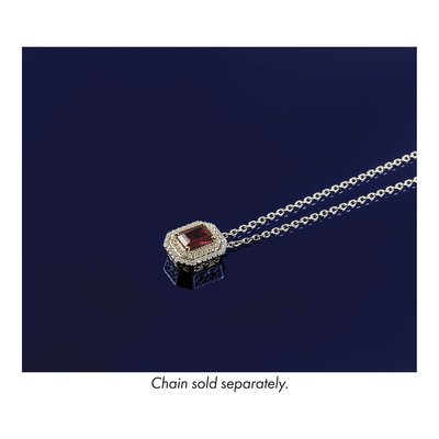 14K Two-Tone Gold 5/8 ct tw Lab-Created Ruby & Lab-Grown Diamond Slide Pendant – view 4