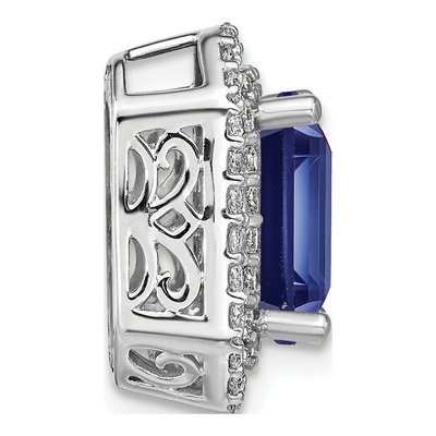 14K White Gold 5/8 ct tw Lab-Created Sapphire & Lab-Grown Diamond Slide Pendant – view 2
