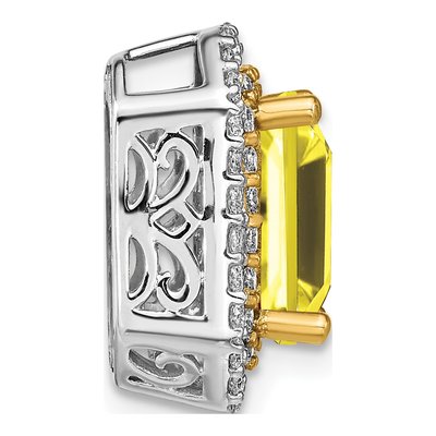 14K Two-Tone Gold 5/8 ct tw Lab-Grown Diamond Two Tone Slide Pendant – view 3