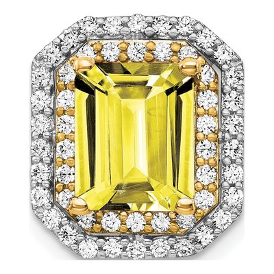 14K Two-Tone Gold 5/8 ct tw Lab-Grown Diamond Two Tone Slide Pendant