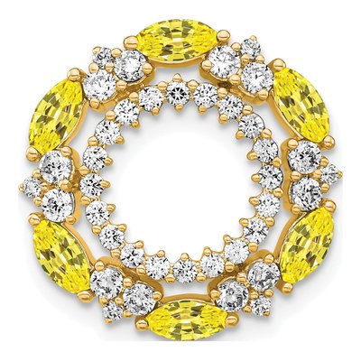 14K Yellow Gold 5/8 ct tw Lab-Grown Diamond Slide Pendant