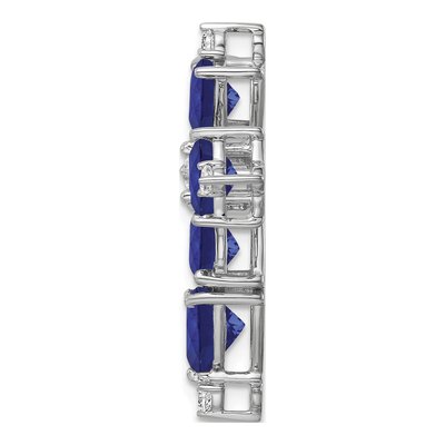14K White Gold 1/5 ct tw Lab-Created Sapphire & Lab-Grown Diamond Slide Pendant – view 3