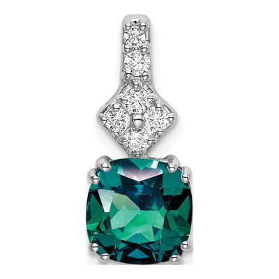 14K White Gold 1/5 ct tw Lab-Grown Diamond Slide Pendant