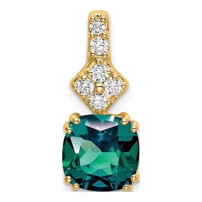 14K Yellow Gold 1/5 ct tw Lab-Grown Diamond Slide Pendant