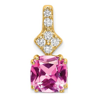 14K Yellow Gold 1/5 ct tw Lab-Grown Diamond Slide Pendant