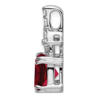 14K White Gold 1/5 ct tw Lab-Created Ruby & Lab-Grown Diamond Slide Pendant – view 2