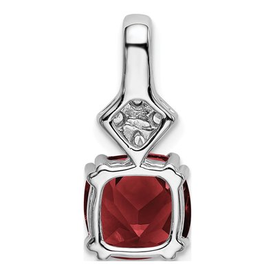 14K White Gold 1/5 ct tw Lab-Created Ruby & Lab-Grown Diamond Slide Pendant – view 3