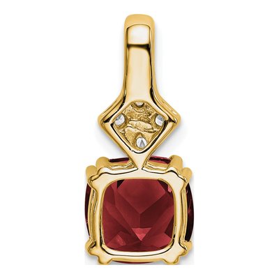 14K Yellow Gold 1/5 ct tw Lab-Created Ruby & Lab-Grown Diamond Slide Pendant – view 4