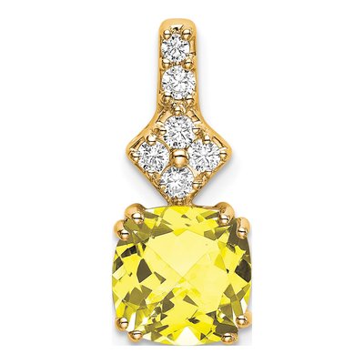 14K Yellow Gold 1/5 ct tw Lab-Grown Diamond Slide Pendant