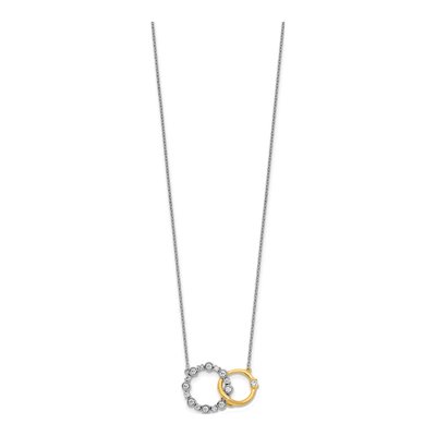 14K Two-Tone Gold 3/8 ct tw Lab-Grown Diamond Circle Necklace – view 3