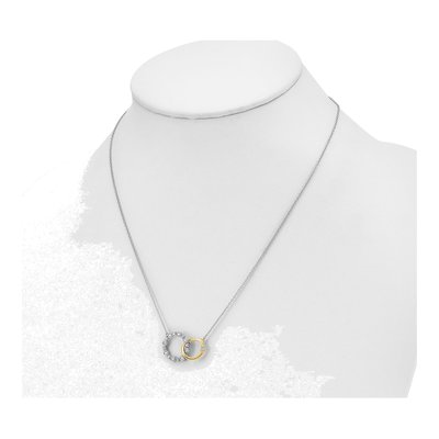 14K Two-Tone Gold 3/8 ct tw Lab-Grown Diamond Circle Necklace – view 4