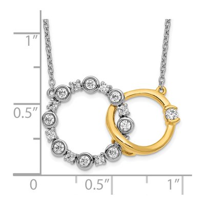 14K Two-Tone Gold 3/8 ct tw Lab-Grown Diamond Circle Necklace – view 5