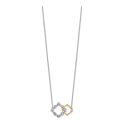 14K Two-Tone Gold 3/8 ct tw Lab-Grown Diamond Square Necklace – view 3
