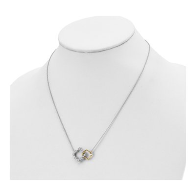 14K Two-Tone Gold 3/8 ct tw Lab-Grown Diamond Square Necklace – view 4