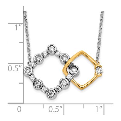 14K Two-Tone Gold 3/8 ct tw Lab-Grown Diamond Square Necklace – view 5