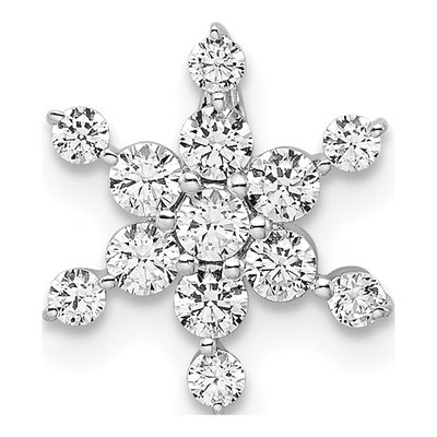 14K White Gold Lab Grown Diamond Star Slide Pendant