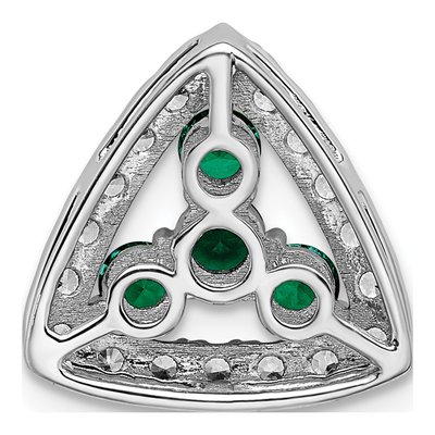 14K White Gold 1/2 ct tw Lab-Created Emerald & Lab-Grown Diamond Slide Pendant – view 4