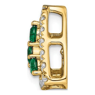 14K Yellow Gold 1/2 ct tw Lab-Created Emerald & Lab-Grown Diamond Slide Pendant – view 3