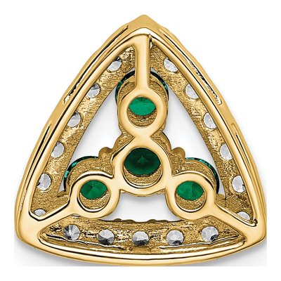 14K Yellow Gold 1/2 ct tw Lab-Created Emerald & Lab-Grown Diamond Slide Pendant – view 4