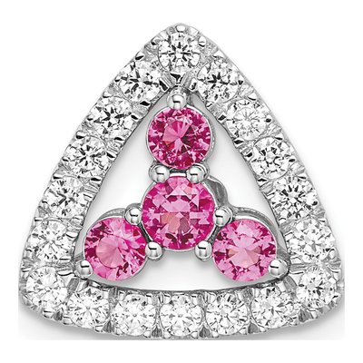 14K White Gold 3/8 ct tw Lab-Grown Diamond Slide Pendant