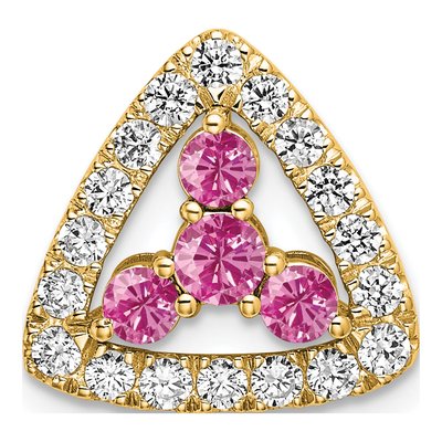 14K Yellow Gold 3/8 ct tw Lab-Grown Diamond Slide Pendant