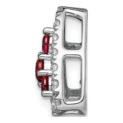 14K White Gold 1/2 ct tw Lab-Created Ruby & Lab-Grown Diamond Slide Pendant – view 3