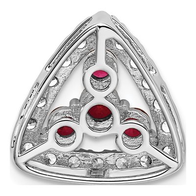 14K White Gold 1/2 ct tw Lab-Created Ruby & Lab-Grown Diamond Slide Pendant – view 4