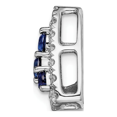 14K White Gold 1/2 ct tw Lab-Created Sapphire & Lab-Grown Diamond Triangle Slide Pendant – view 3