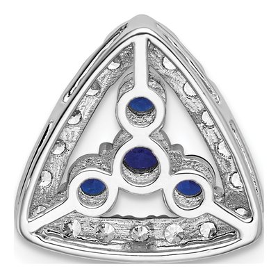 14K White Gold 1/2 ct tw Lab-Created Sapphire & Lab-Grown Diamond Triangle Slide Pendant – view 4