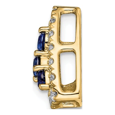 14K Yellow Gold 1/2 ct tw Lab-Created Sapphire & Lab-Grown Diamond Slide Pendant – view 3