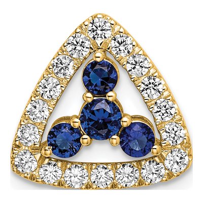 14K Yellow Gold 1/2 ct tw Lab-Created Sapphire & Lab-Grown Diamond Slide Pendant