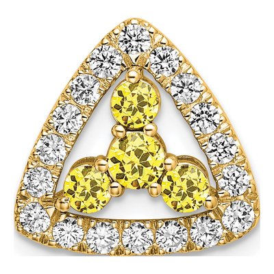 14K Yellow Gold 1/2 ct tw Lab-Grown Diamond Triangle Slide Pendant