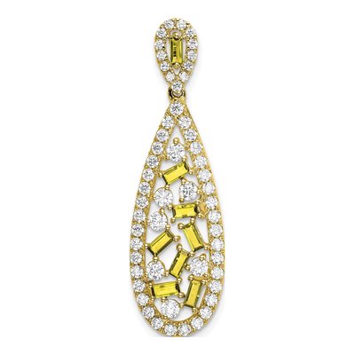 14K Yellow Gold 7/8 ct tw Lab-Grown Diamond Slide Pendant