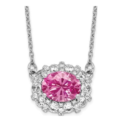 14K White Gold 1 ct tw Lab-Grown Diamond Necklace