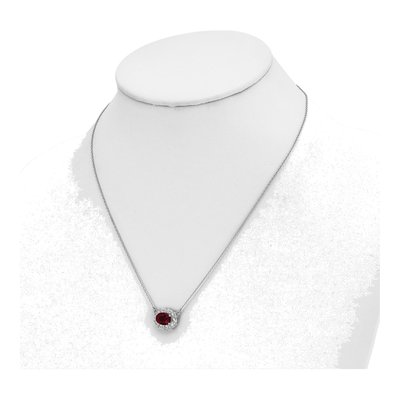 14K White Gold 1 ct tw Lab-Created Ruby & Lab-Grown Diamond Necklace – view 4