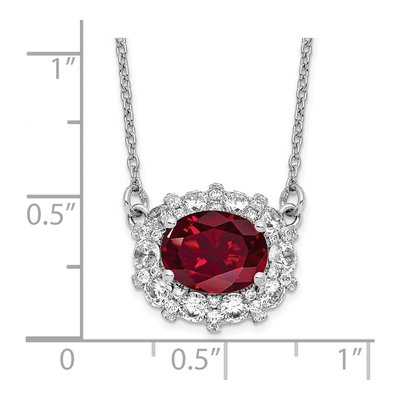 14K White Gold 1 ct tw Lab-Created Ruby & Lab-Grown Diamond Necklace – view 5